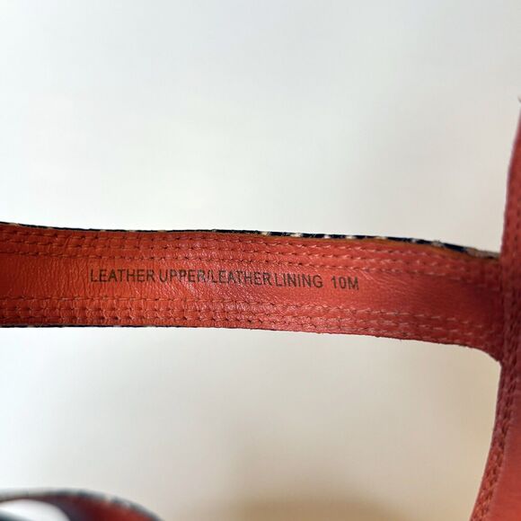 Via Spiga Aubrey Platform Wedge Open Toe Sandal Leather Snakeskin Size 10 M‎ - Picture 12 of 13